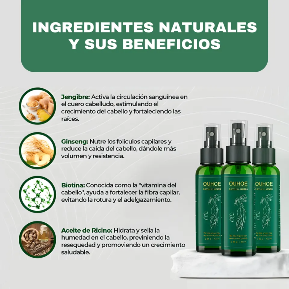 OUHOE® – Tratamiento capilar natural que frena la caída y fortalece el cabello desde la raíz